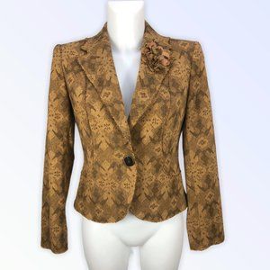 Brown Patterned ZARA Basic Blazer/Jacket Size 8